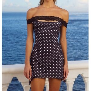 Runaway the Label Zuri Mini Dress in Black Polka Dot